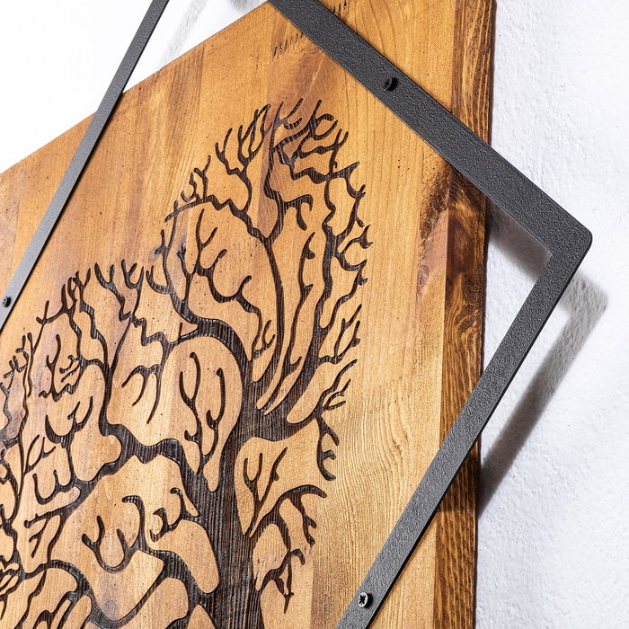 Wallity Tree 2 Escultura de pared de madera y metal en nogal y negro Wallity Tree 2 Escultura de pared de madera y metal en nogal y negro